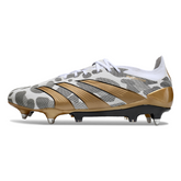 Chuteira Campo Adidas Predator 30 Elite SG Trava Mista Branco, Cinza e Amarelo